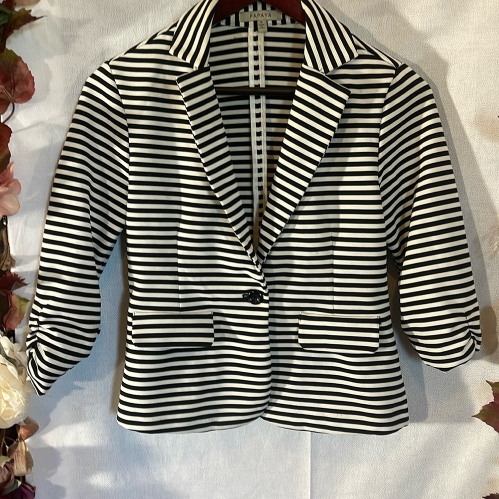 Black and white blazer